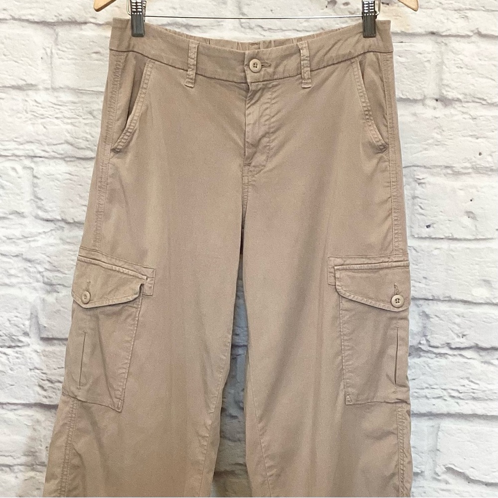 American Eagle 4 Short Baggy Wide Leg Mid Rise Tan Beige Cargo Pants Womens 2024 - Picture 3 of 10